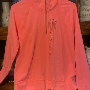 Size large womens pink Victoria secret quarter zip shirt